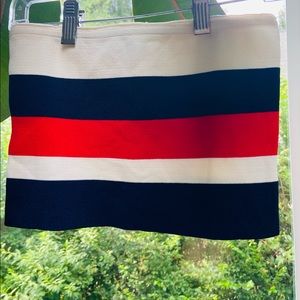 Navy, Red and White Tube top